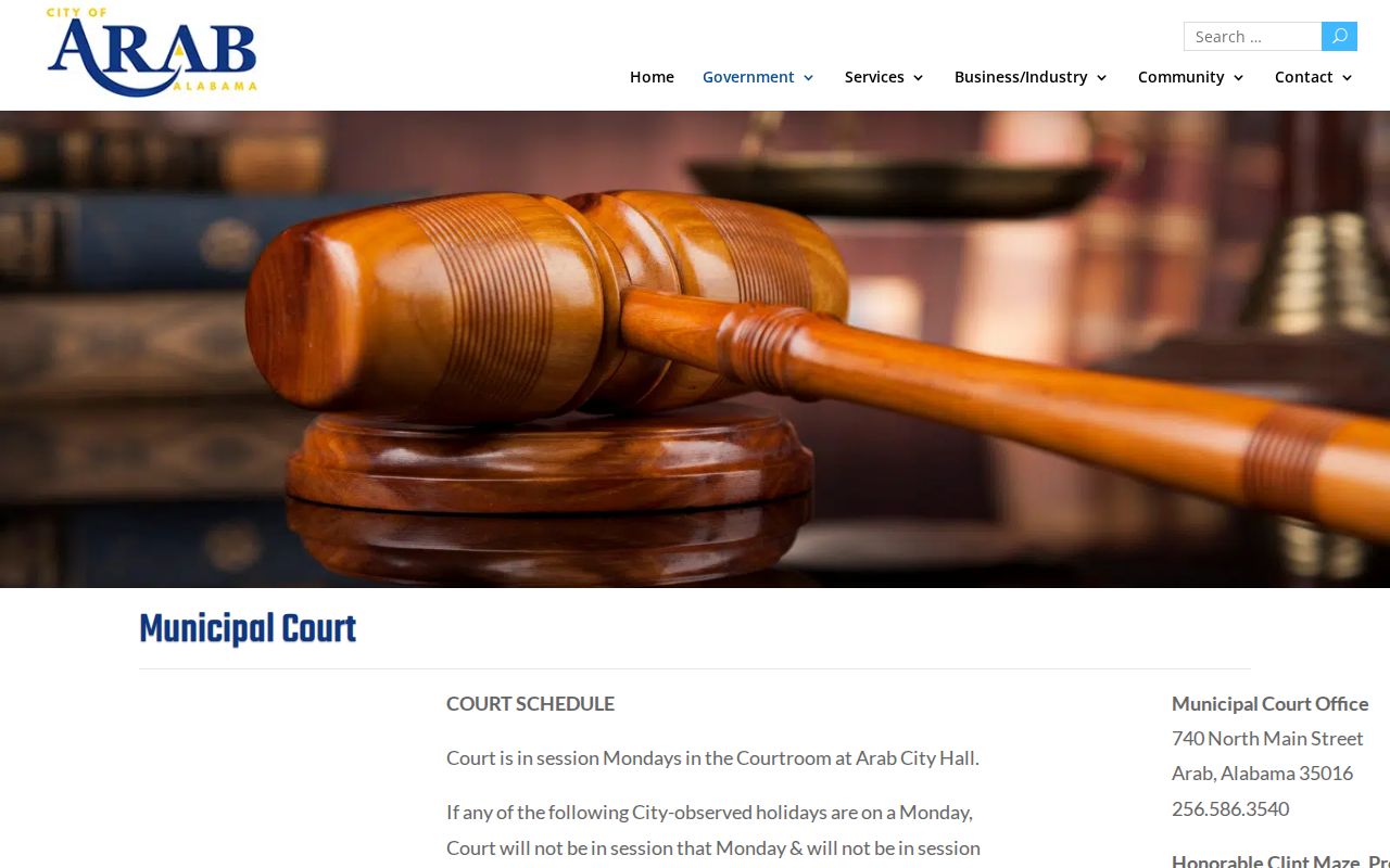 Arab criminal records Municipal Court inmate docket and schedule