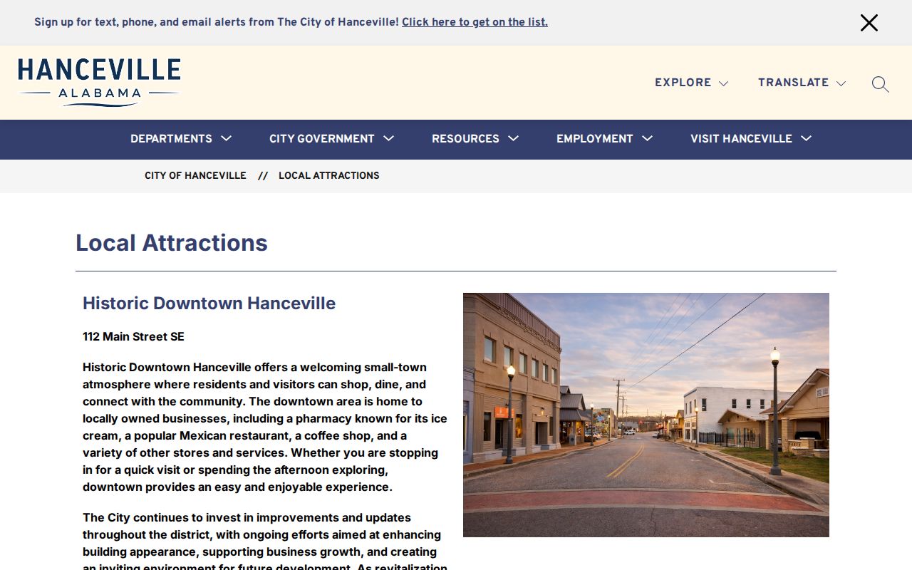 Cullman County Hanceville criminal records downtown Main Street context