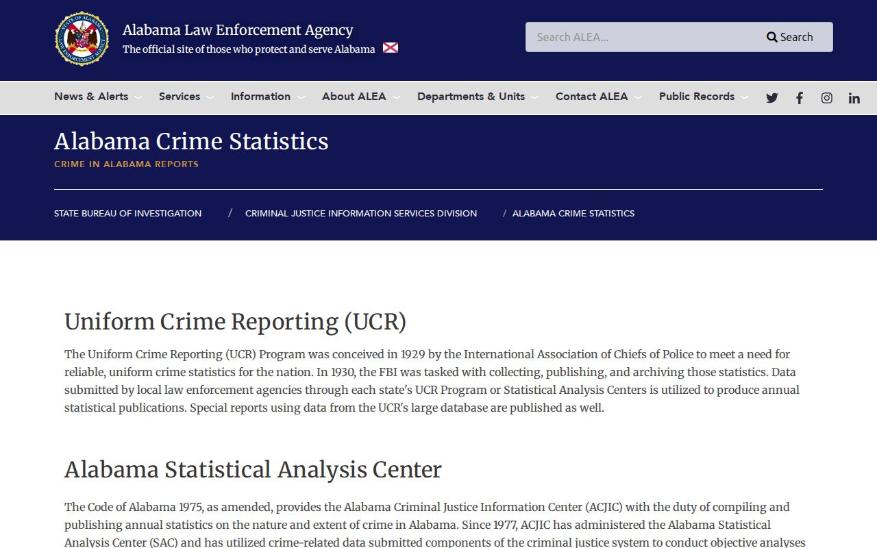 Cullman County criminal history official Alabama crime statistics