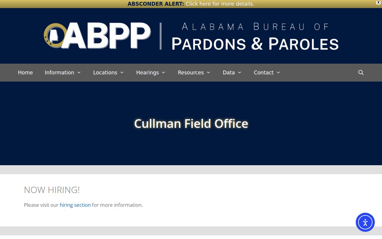 Cullman County criminal history probation and parole office