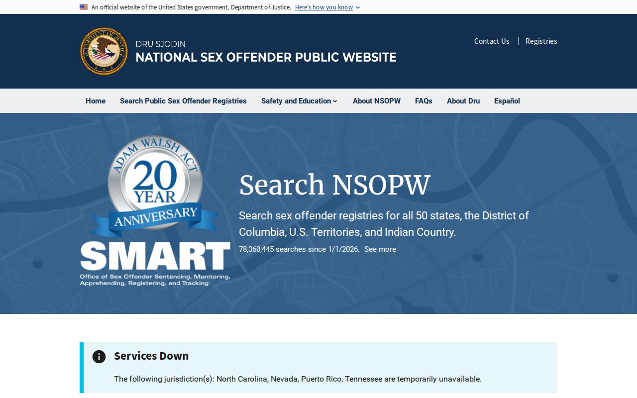 Cullman County sex offender search national NSOPW portal